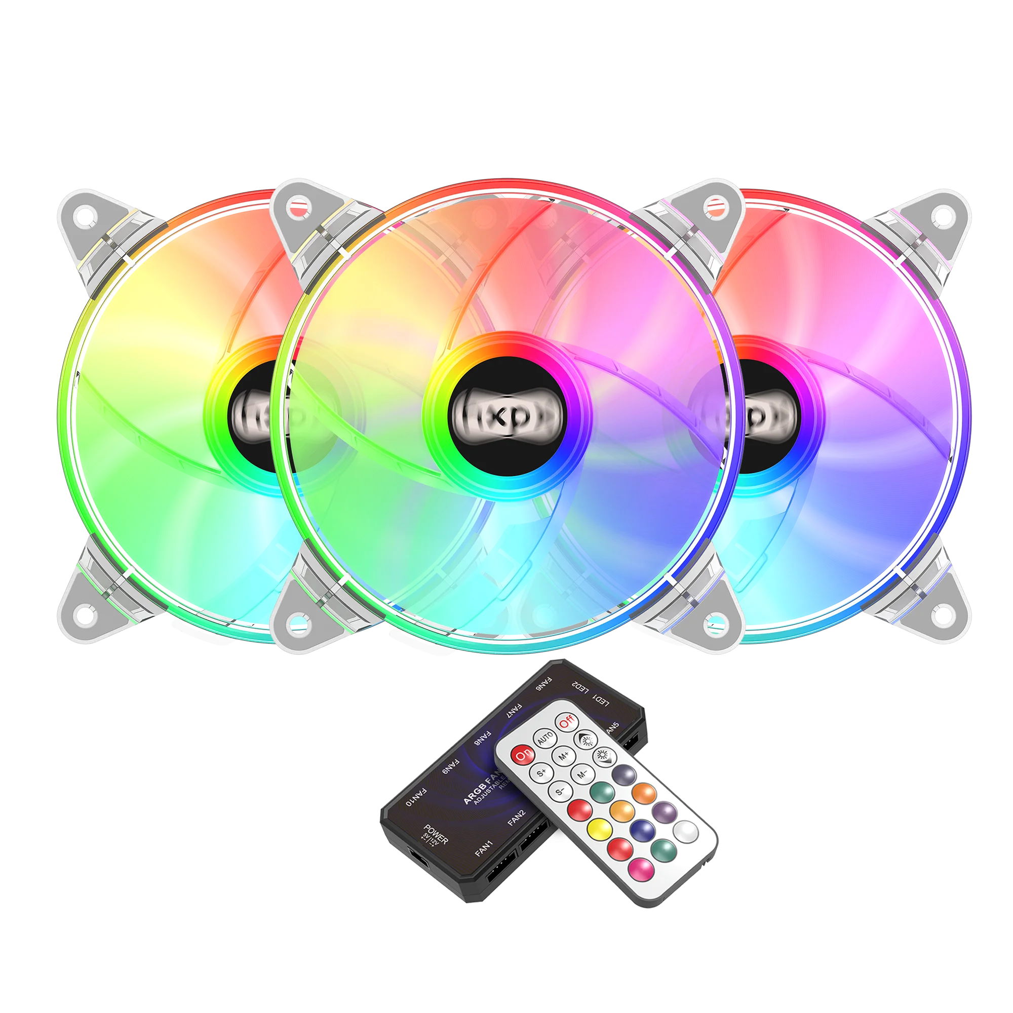 OEM 120mm ARGB fans 3 KIT Crystal Case fan PC Computer Cooling Silent fan 6PIN ARGB RF Remote Control set LED