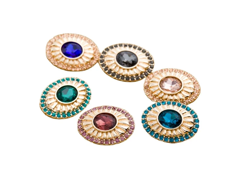 Hot sale products hijab scarf buckles Newest Beauty Jewelry Women Luxury Zircon Oval Shapes Corsage Plating Pins Brooch