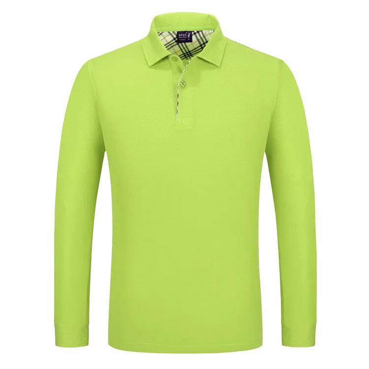 
Double mercerized cotton polo shirts for men 100% cotton long sleeve 