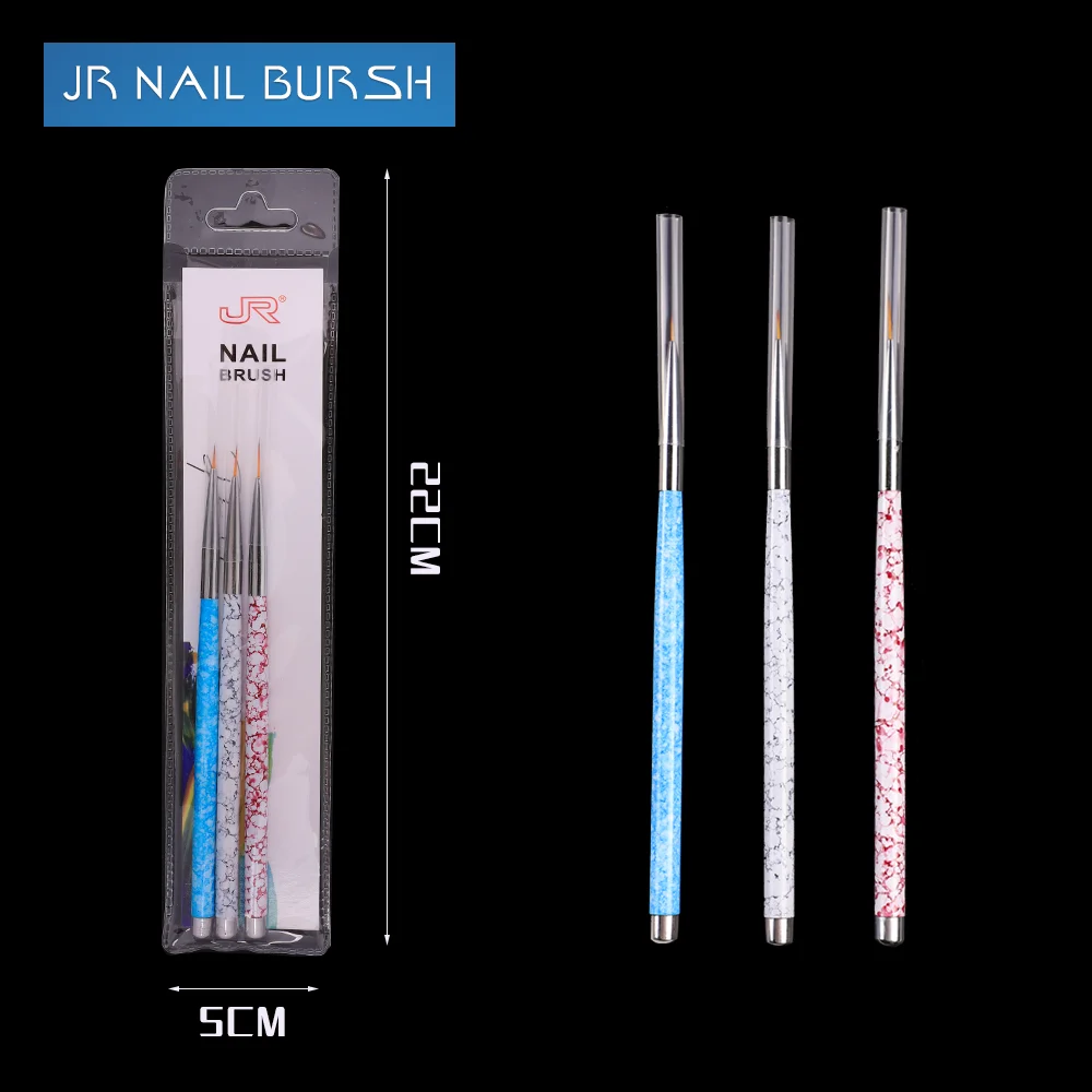 
Nail Menicure Tools Kolinsky Hair Glitter Brush Liners Private Label Acrylic Handle Pen DIY Nail Panting Brush 