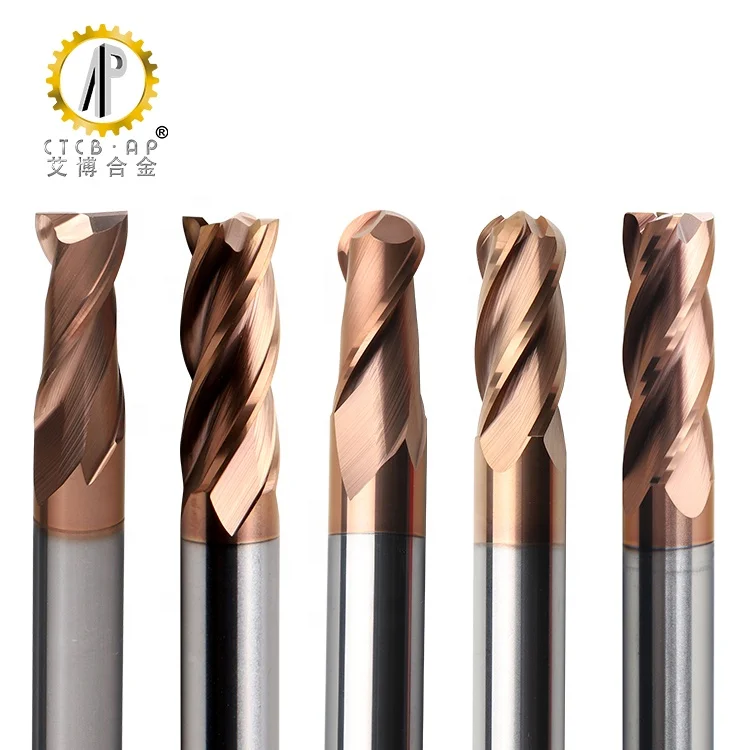 CNC Router Radius HRC55 HRC50 2 flutes 4 Ball Nose 1 Flute Straight Roughing Corn Teeth Engraving End Mill Cutter Carbide
