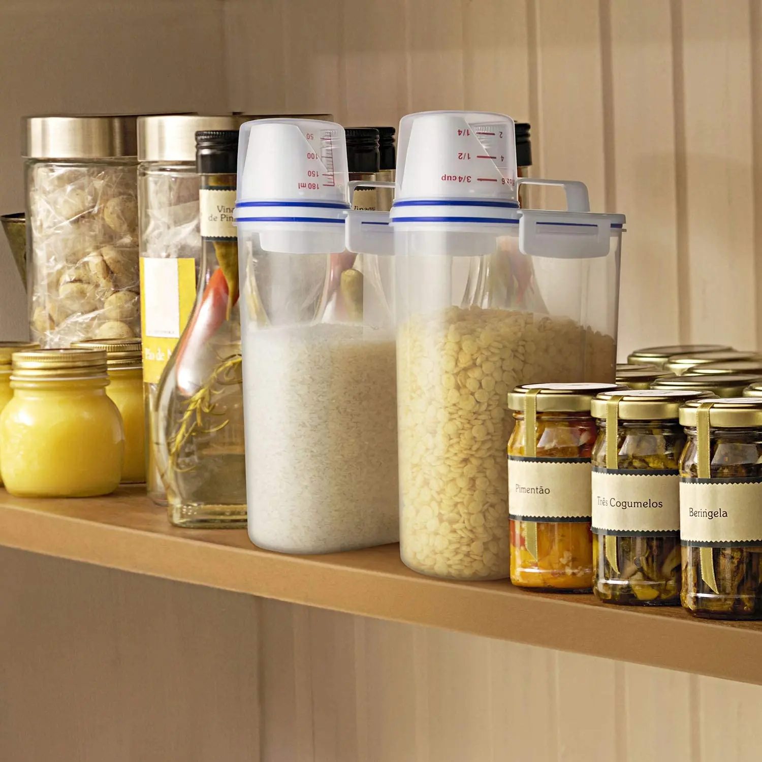 
Bpa Free Fridge Vegetable Fruit Rice Flat Storage Container Food Mini Plastic Grain Storage Containers Portable With Lids 