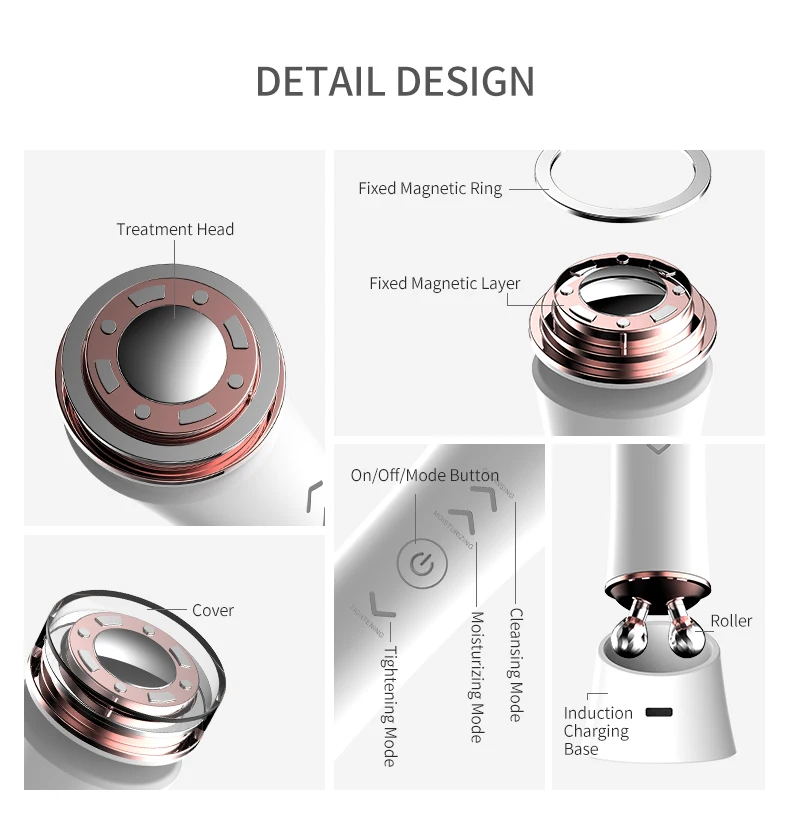 2020 New Beauty Care Device Ionic Anti-aging Facial Toning Device Microcurrent Face Lifting Beauty Facial Roller Massager