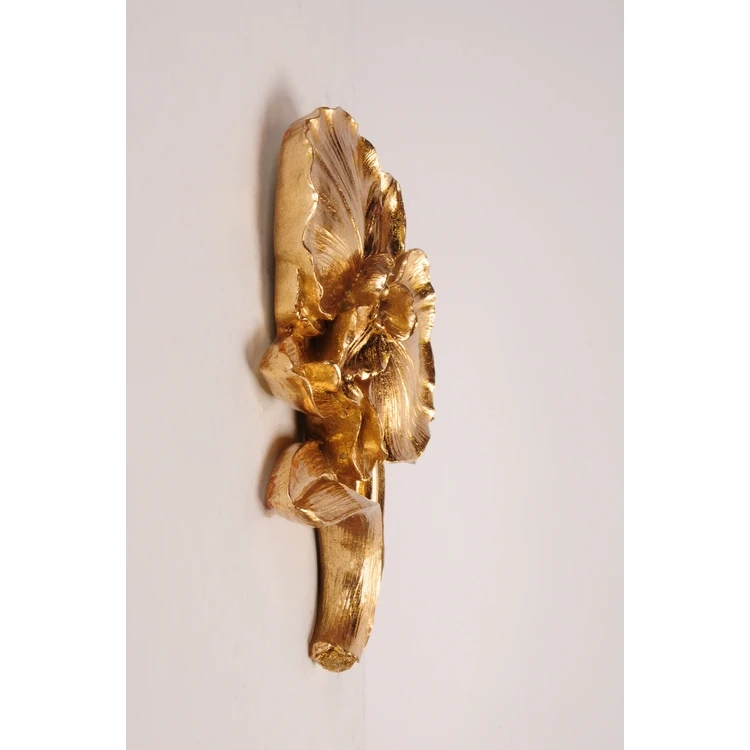 Wholesale factory customized Home decorations golden foil resin figurines moth orchid decorative craft