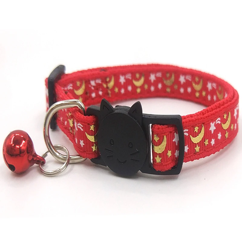 
2021 Cross-border New Pet Supplies Cat Collar Colorful Bell Cat Face Safety Buckle 