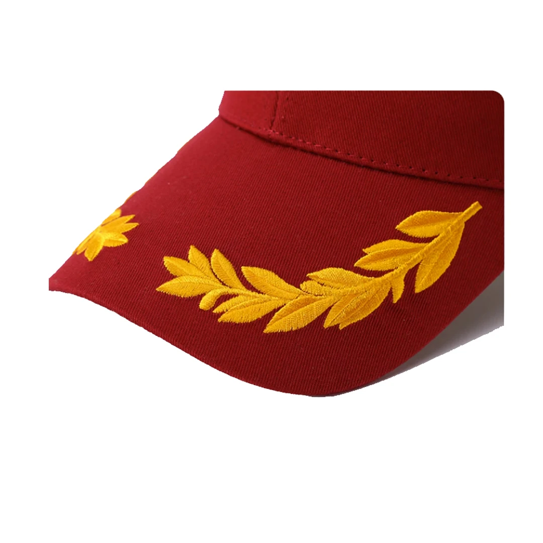 Custom fashion high quality yellow and black cap boys festival running summer casquette 6 panel cotton golden leaf hat