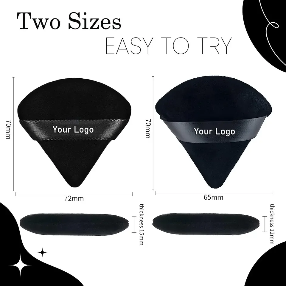 New Design Triangle Shaped Cosmetic Puff Makeup Foundation Sponge with Ribbon for Powder Application