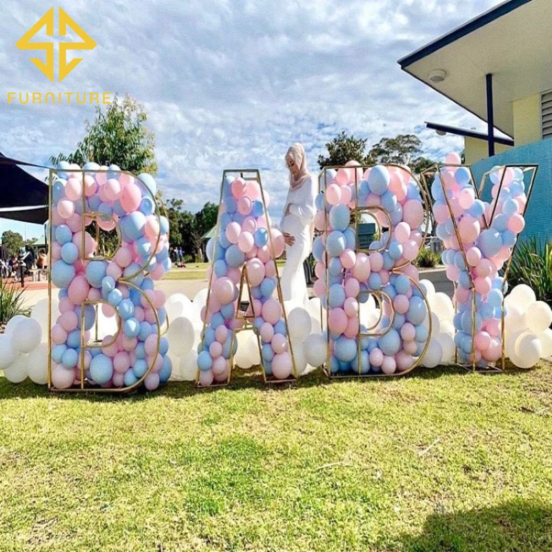 Luxury BABY shower metal backdrop frame Wedding Decoration for event