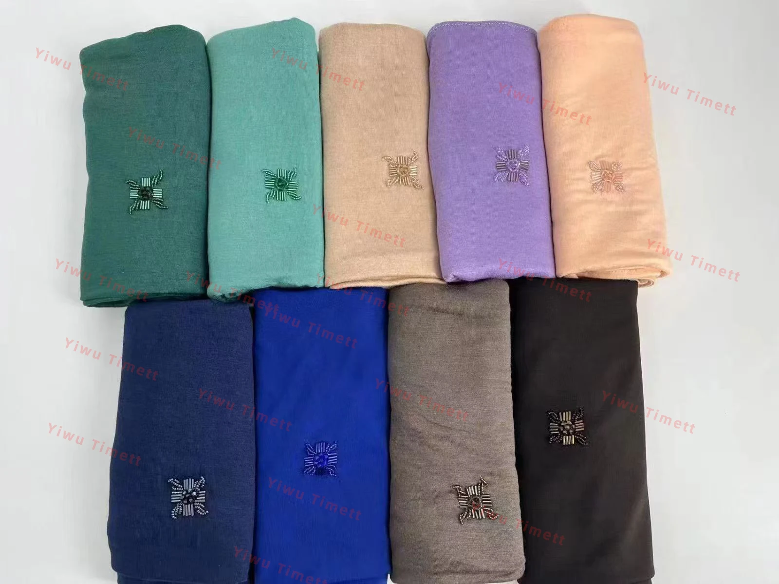 70*170cm Wholesale Luxury Bamboo Jersey With Handmade Rhinestones Pattern Bamboo Modal Hijab Scarf Muslim Scarf Women Hijabs