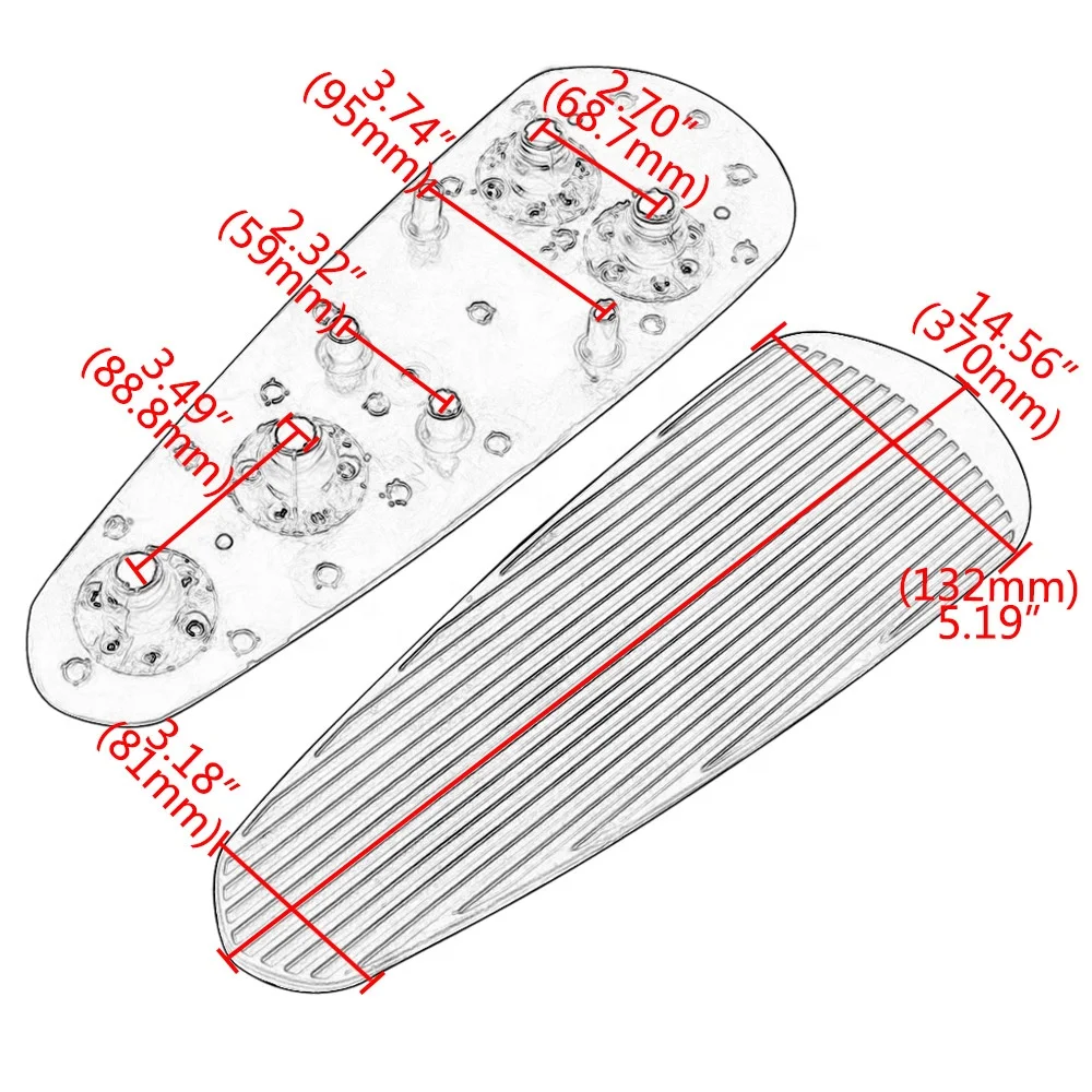 Supply From Stock Motorcycle Black Footboards  Pads For Chief Vintage Roadmaster 2015-2019 2016 2017 2018 Moto Footrest