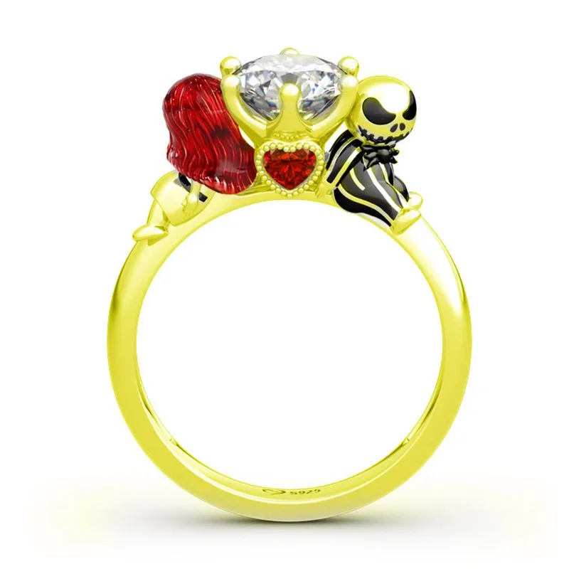 Jachon Simple Ins personality Panda hug zircon bamboo opening ring niche design temperament ring