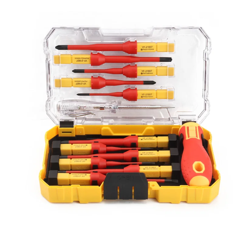 13 pcs VDE Screwdriver Set Professional 1000V Insulated Electrician Hand Tools Tool Kits with Electrical Test Pen