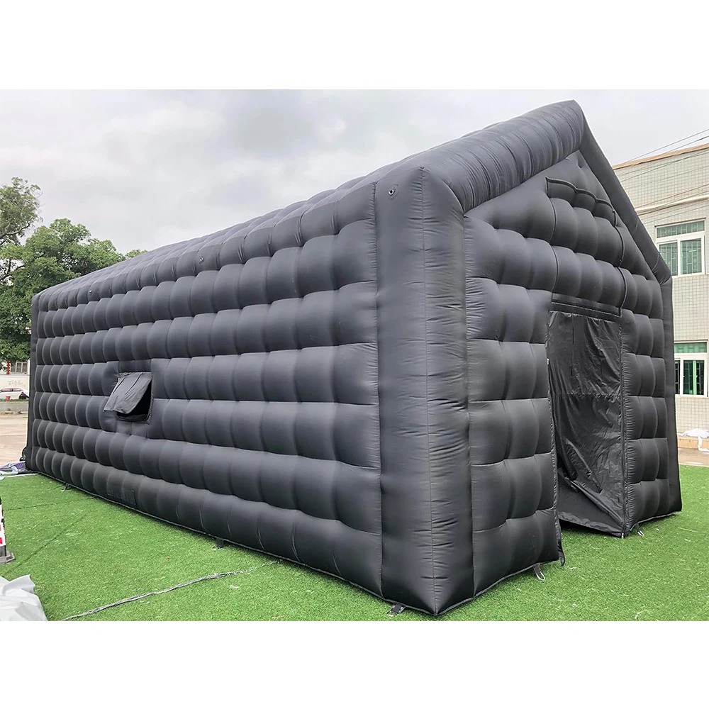 Black Inflatable Cube Wedding Tent Square Gazebo Event Room Big Mobile Portable Night Club Tent Party Pavilion for Backyard