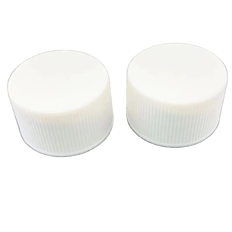 White color Plastic Ribbed 20mm,24mm,28mm Screw Cap  PP plastic lid  screw cap with gasket for bottle caps cover