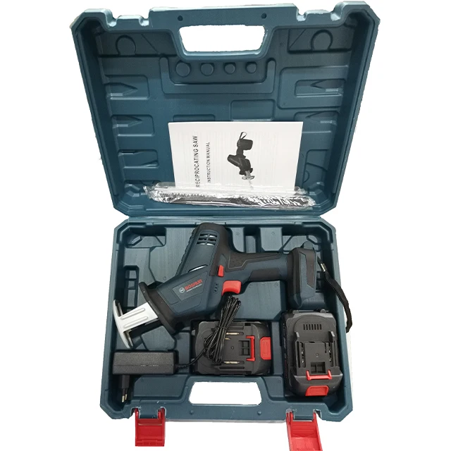 
BOSHUN 21V Li Ion Cordless Reciprocating Saw for Wood Plastic and Metal Key Battery Sets Color BMC BOX 