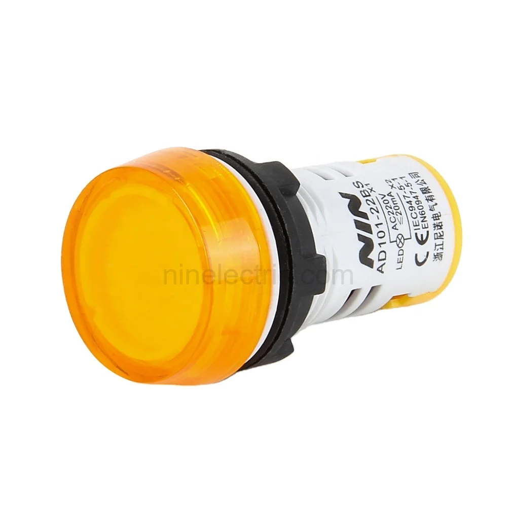 NIN Hot AD101-22BS Sell 22mm Mini LED Waterproof Pilot Light Signal Lamp Indicator Light Yellow