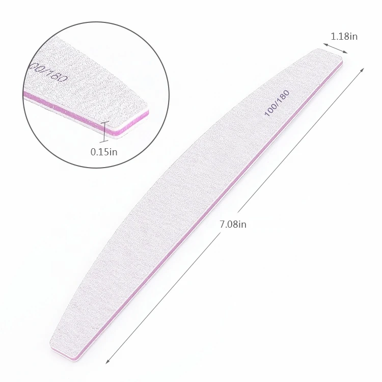 Professional high quality Emery Board Manicure Pedicure Art Tools Double-Sided Nail File Set 180 150 80 100 Grit Nail File