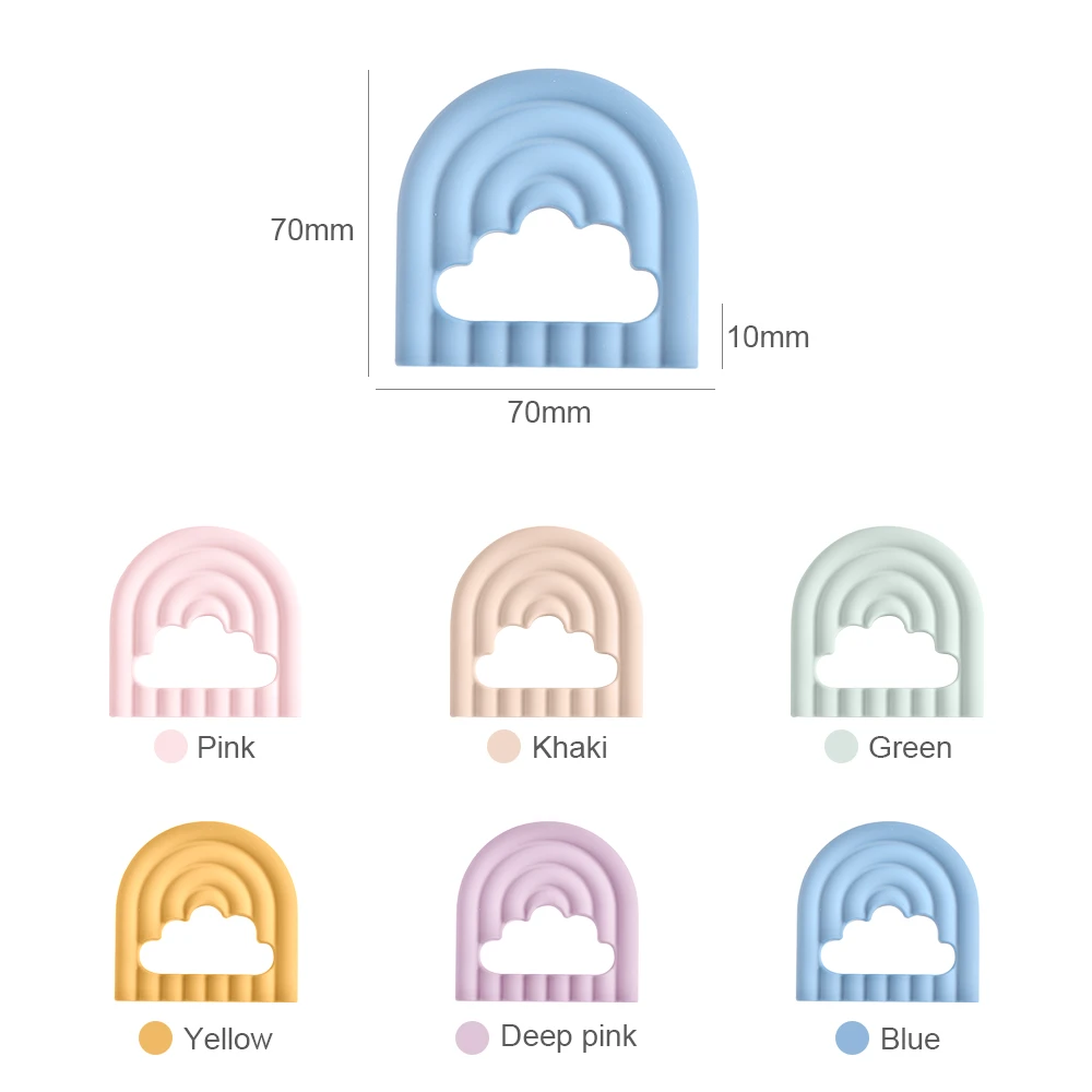 Maysun Food Grade Rainbow Silicone Baby Teethers Donut Rubber Toy Chewable Teething Toys Silicone Baby Teether