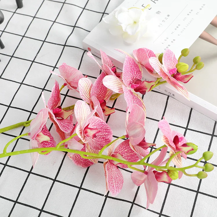 High quality real touch big artificial flowers butterfly orchid Large hand-feel Phalaenopsis amabilis Moth orchid