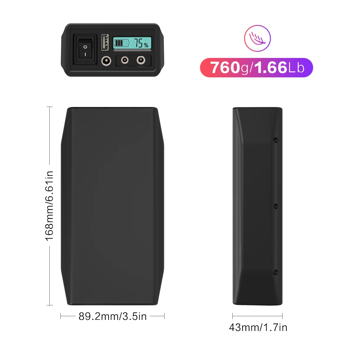 China Factory Custom LiFePO4 Control Switch DC USB Output Port 6000mAh 12V Notebook Laptop Battery Pack