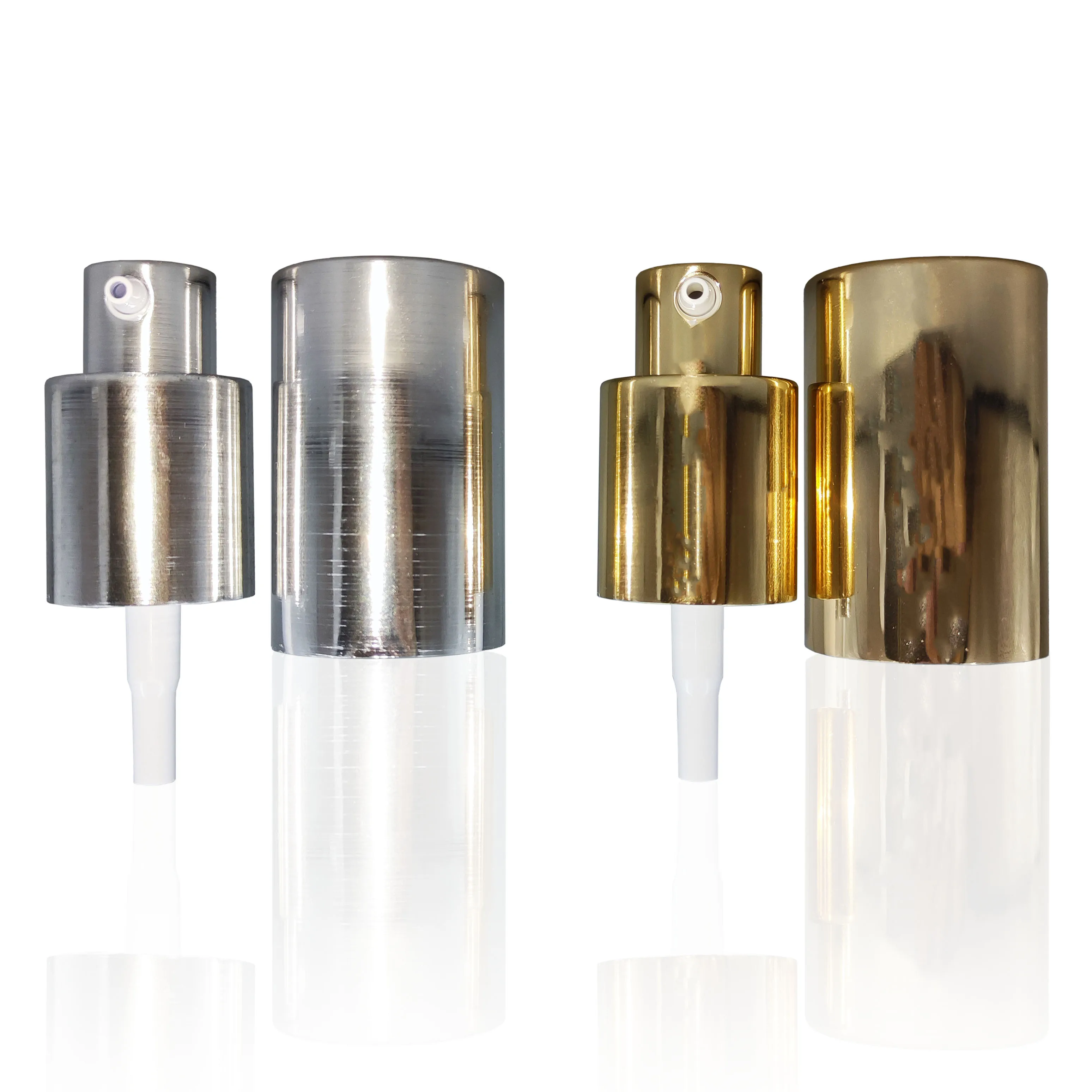 hand dispenser cream pumps Golden and Silver Smooth Aluminum Full Cover Cream Lids Usage Treatment Pump head