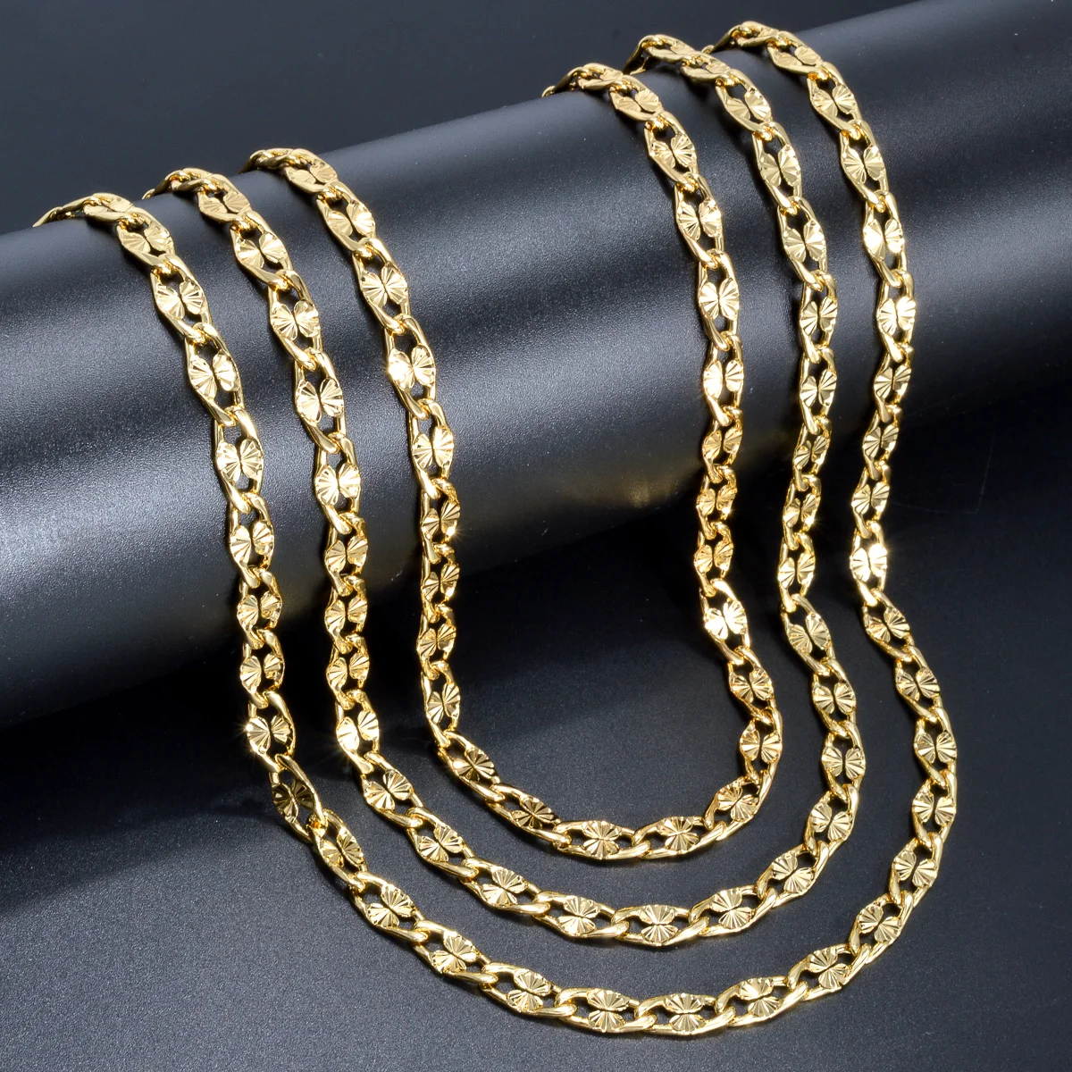 Fashion Copper Italy 750 18k gold plated Chain Necklace For Women