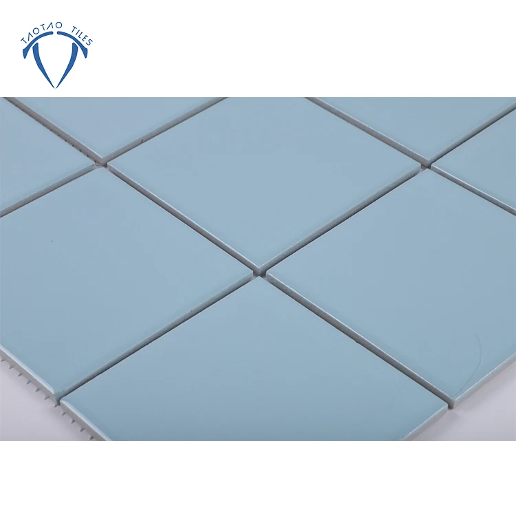 New Products Fashion Customized 48x48mm Blue Color Square Shape Porcelain Villa Swimming Pool Tile Mosaic