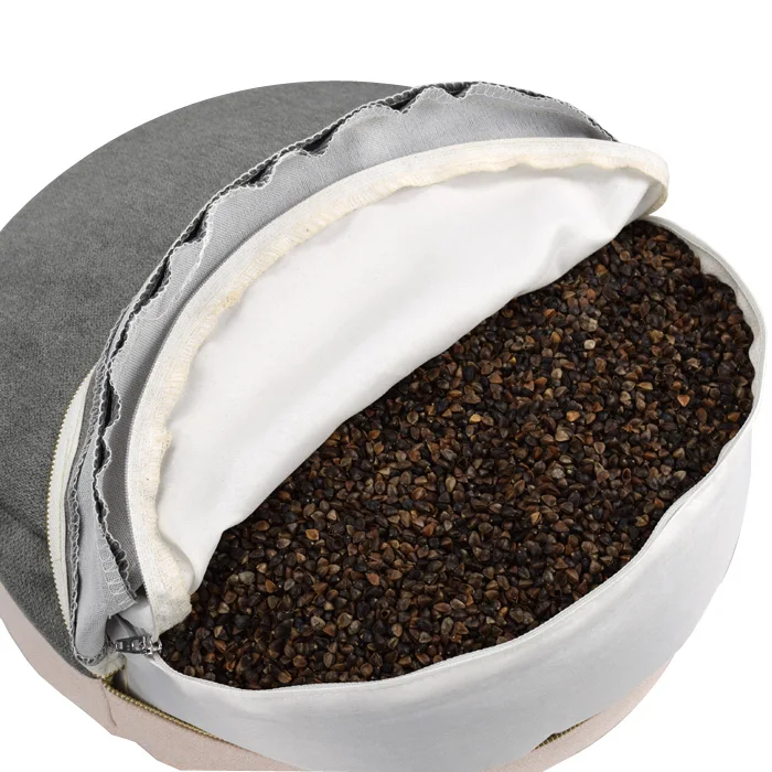 Fashion Two-color Meditation Cushion Comfort Soft Velvet Cover Organic Buckwheat Hull Filled Meditation Zafu Pillow