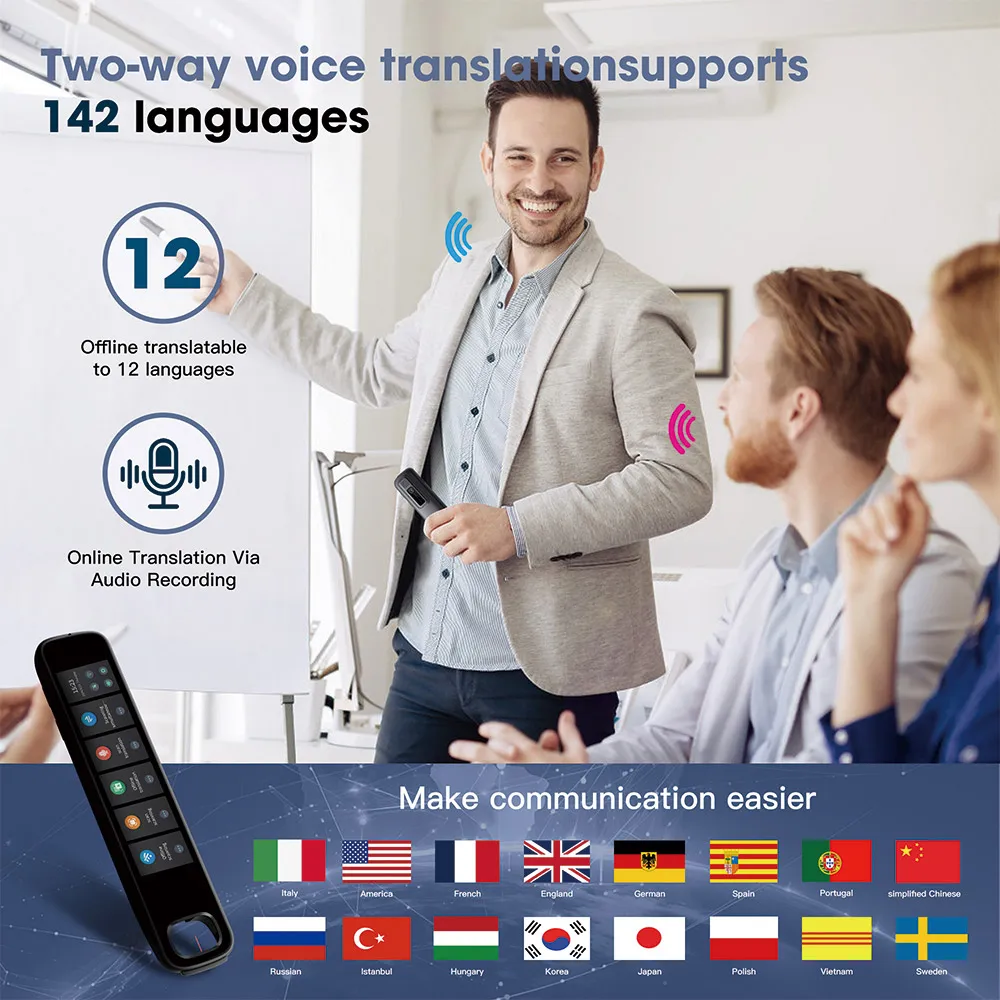 NEWYES Translation Pen Scanner Scan Instant Voice Translate 142 Languages Smart Translator Device