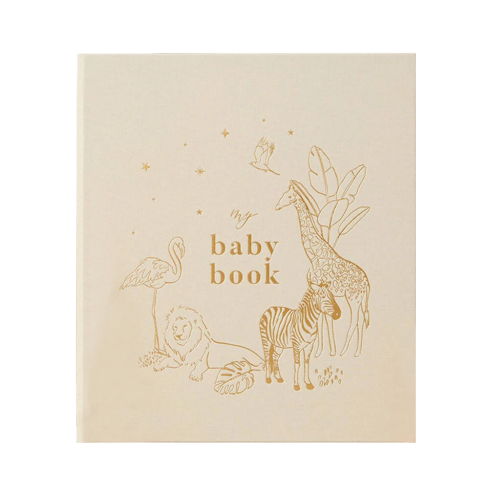 Book Custom Printed Hot Sell Fabric Hardcover Hidden Spiral Family Baby Memory Book Organizer Journal