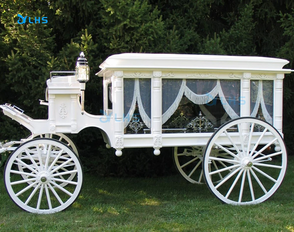 New design glass horseless hearse carriage horse hearse factory wholesale price horse hearse funeral car for sale