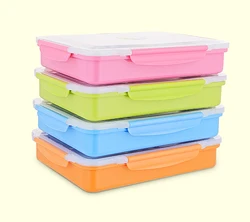 Food Carrier Box Four- Compartment Lunch Box Tiffin Carrier Rectangle High Quality Stainless Steel Storage Boxes & Bins Modern