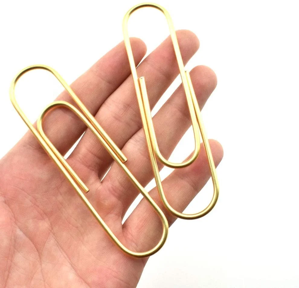 17 Years Manufacturer 4 Inch 100 mm Giant Jumbo Paperclip Oversized Large Gold Paper Clips