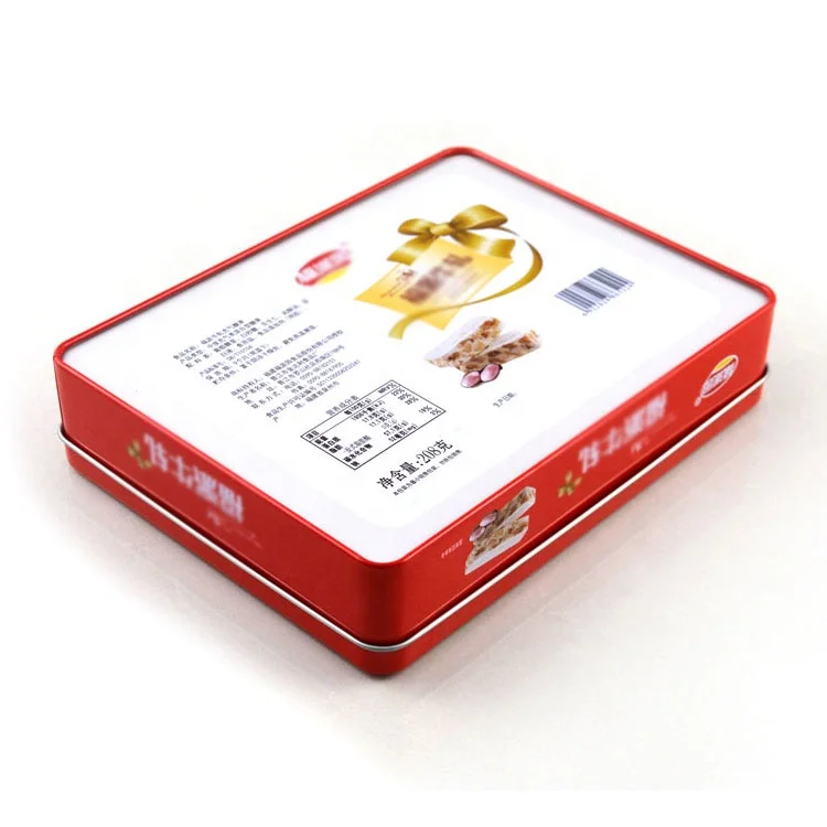 Best-selling The New Clear Window Tin Box For PVC Material Gift Nougat Tin Box Food Grade Candy Clear Window Tin Box