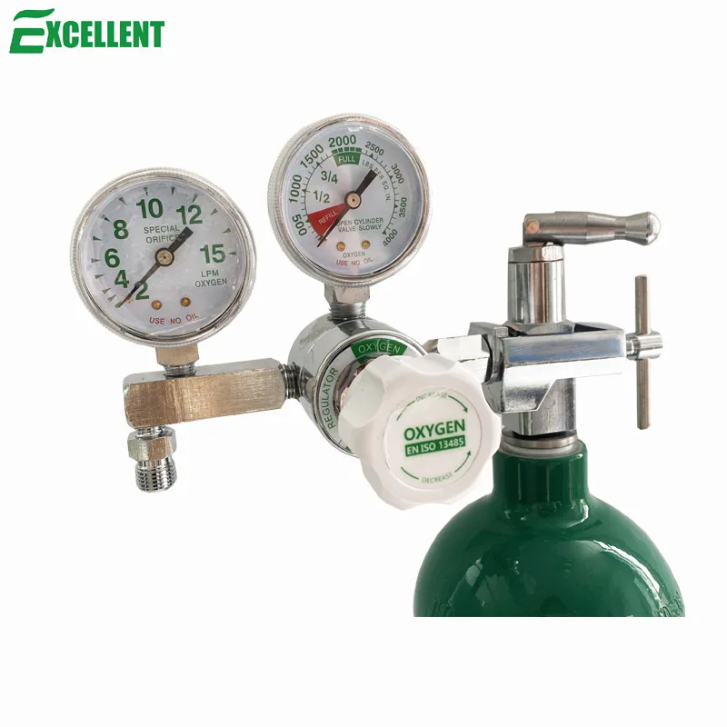 Pin Index CGA870 Yoke Style Medical Oxygen Pressure Regulator for Big tank Cylinder