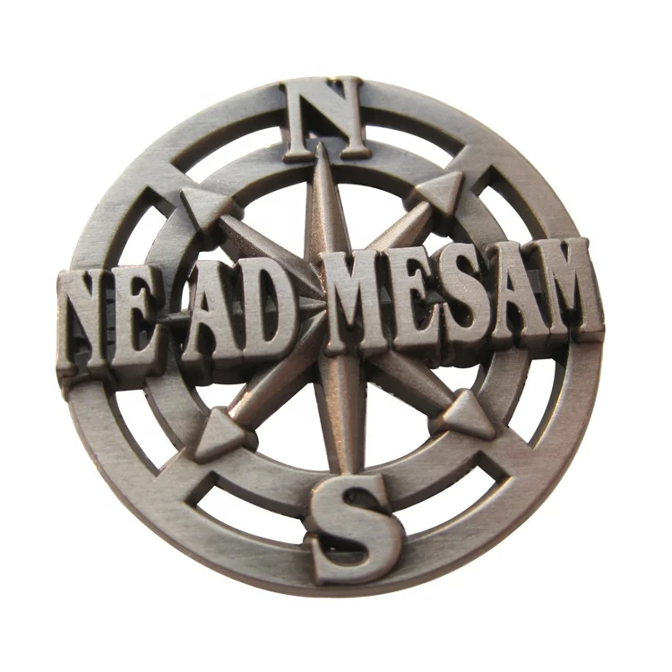 factory customized pin badges decoration antique custom retro 3D logo metal badges lapel pin