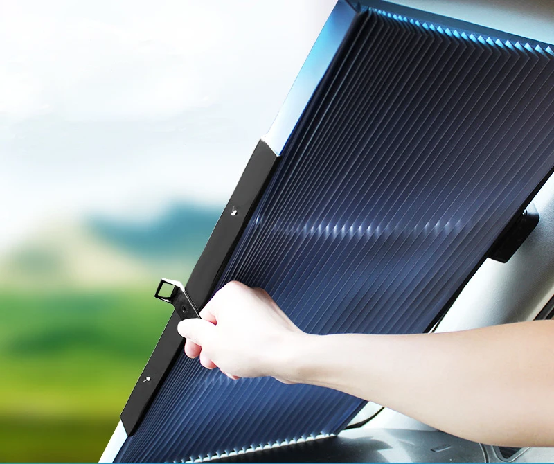 Customized Size High Quality Retractable Front Windshield car Curtains Sun Shade