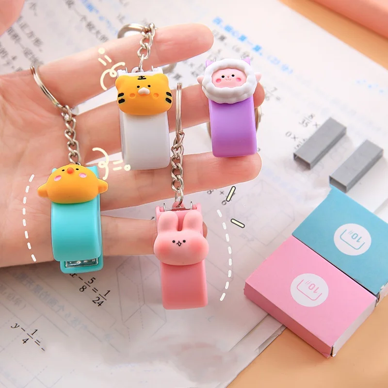 Handy  Mini Cute Cartoon Desktop Stapler Home Office Colorful Manual Stapler