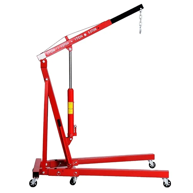 hydraulic mobile portable folding jack car engine crane manual pickup hydraulic crane 3T unfolded