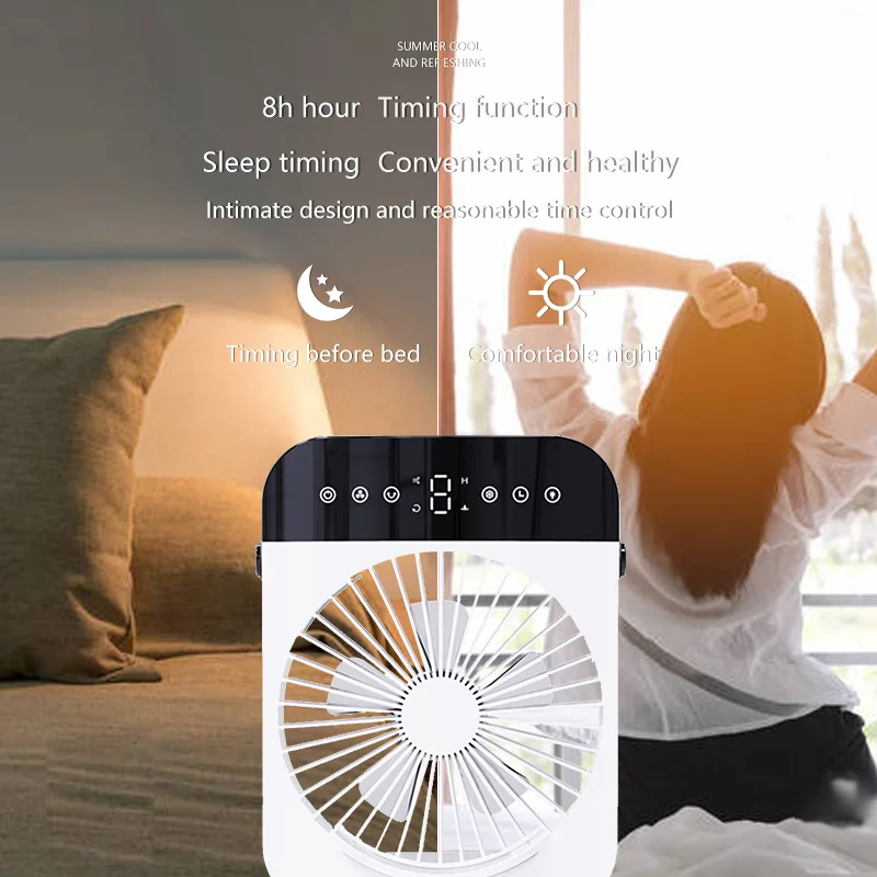 Portable Air Cooler Personal Mini Air Conditioner Space Cooler Table Fan 3 in 1 Desktop Evaporative Cooler Humidifier for Home O