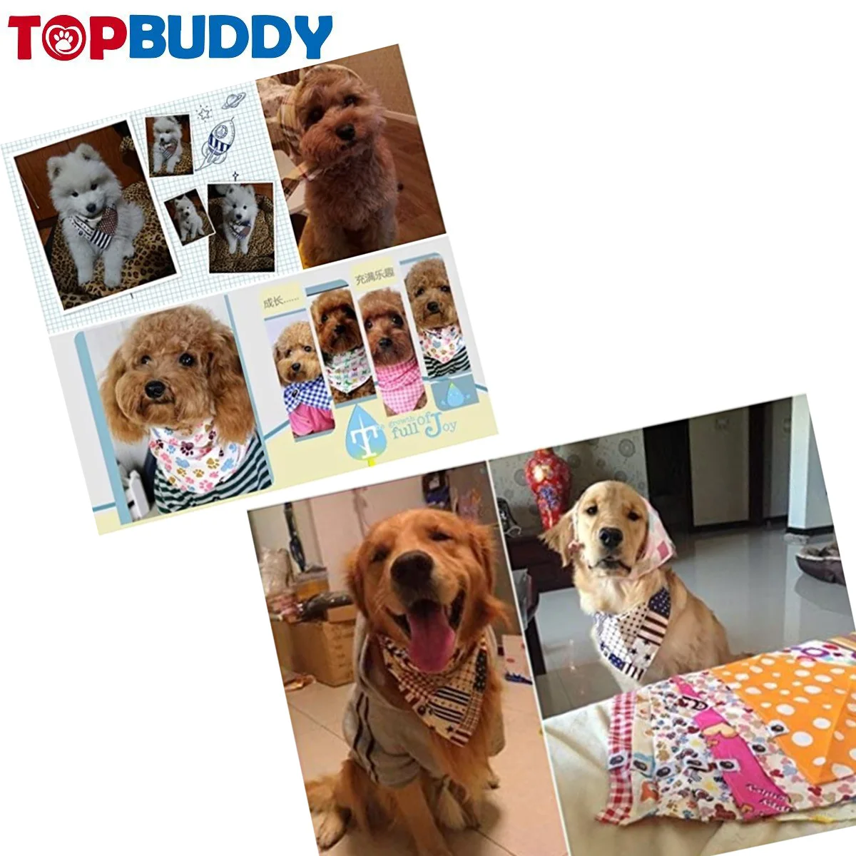 Wholesale customized pattern Dog Bandana for pet dogs