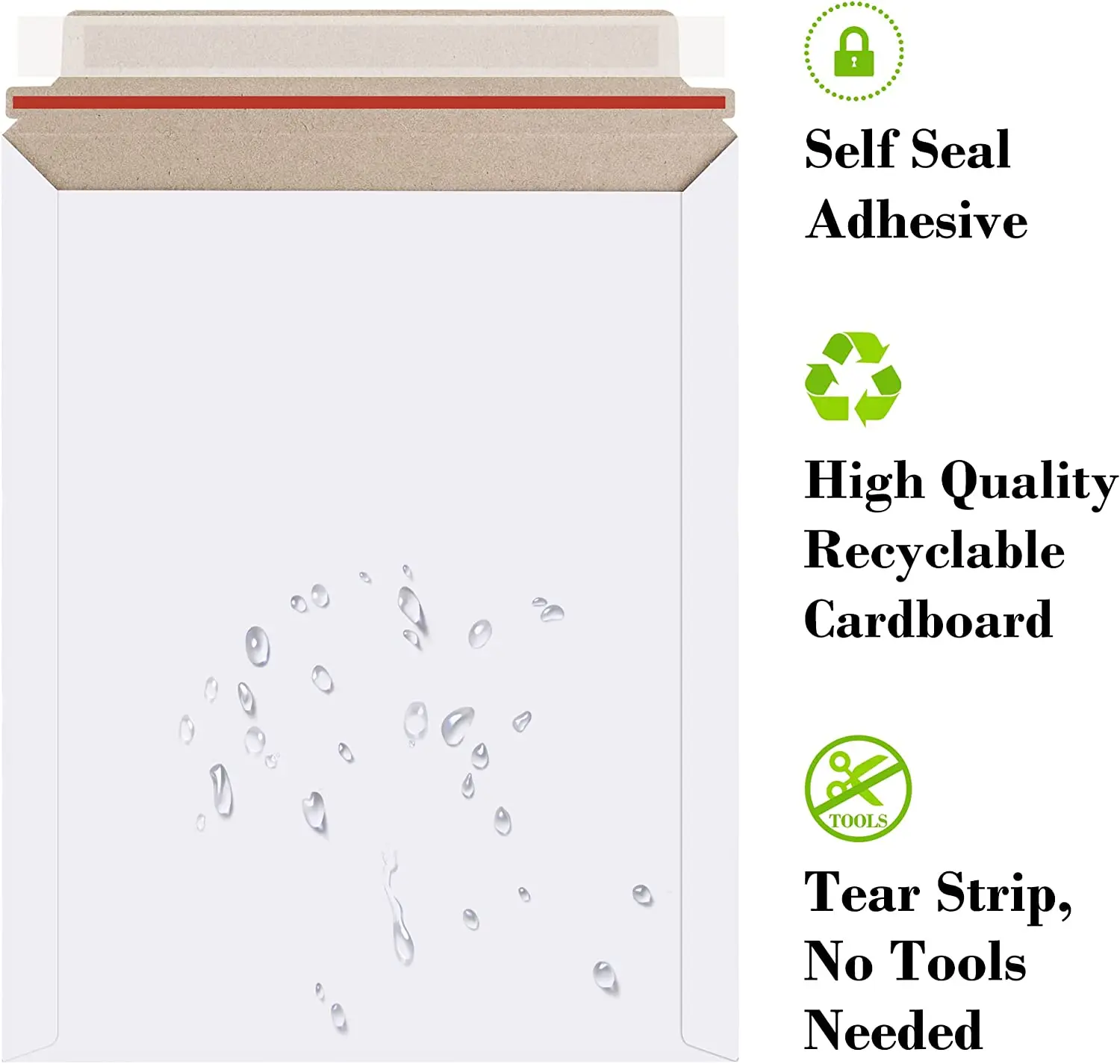 CX Custom Logo Printed A3/A4/A5 Hard Rigid Self-Seal Kraft Cardboard Mailing Envelope Flat Mailers For Photos Pictures Documents