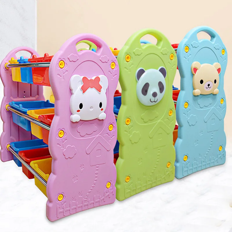 SE973182 многослойная пластиковая книжная полка для детского сада хранения игрушек