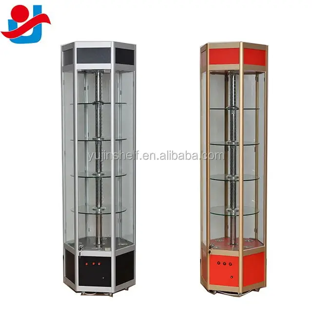 Rotating Display Cabinet Case/ MDF Wood Store Counter Vitrine/Shopping Mall Glass Display Showcase