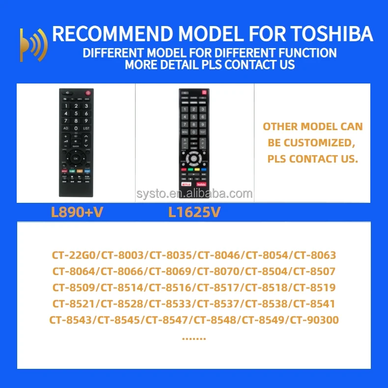Systo L1625V Универсальный ЖК-телевизор со светодиодной подсветкой пульт дистанционного управления для тошиб CT-8547 DEL ТВ 49L5865 49L5865EV
