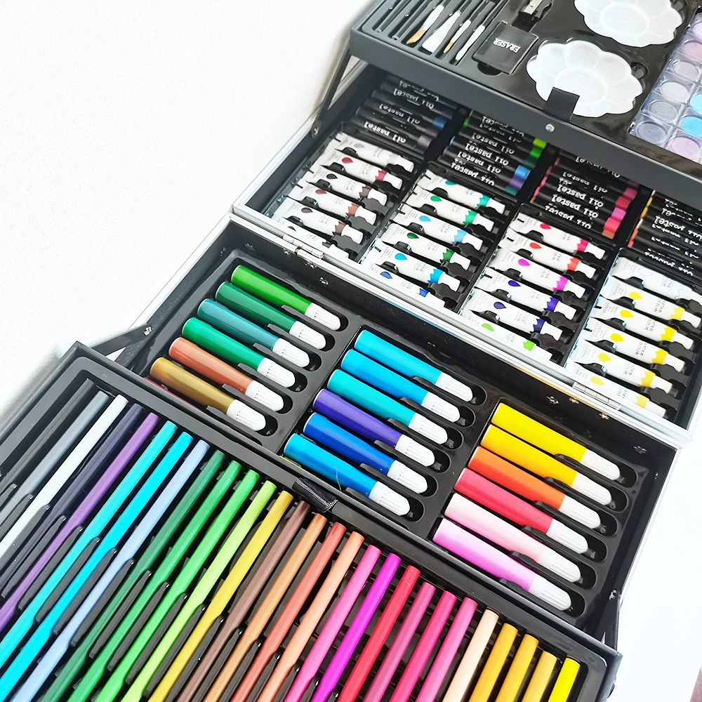 Amazon hot sale 145 pcs School suppliers art set for kids school stationary set