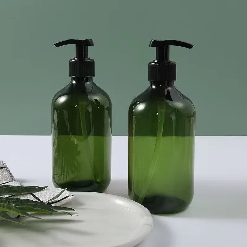 Wholesale 10oz 16oz boston plastic bottle with pump for hair body hand lotion soap pump PET hand sanitizer bottle