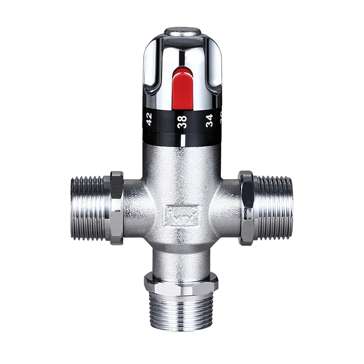 SANIPRO Thermostatic Valve G1 Electroplated Copper Mixing Control Valves for Solar Heating System Water Pipe Bathroom Kitchen