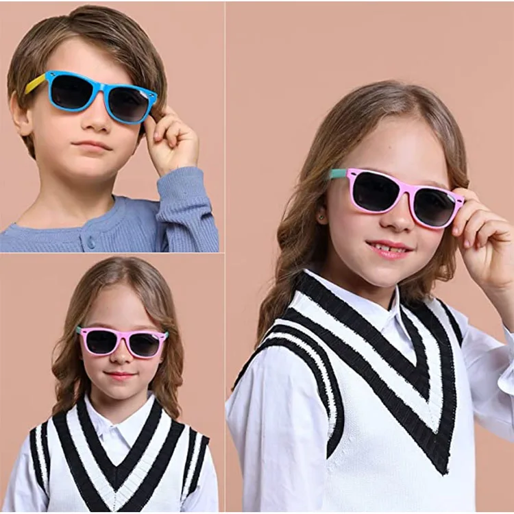 2022 Beach UV400 Flexible BPA Free Silicone Frame TAC Lens Kids Child Children Anti-UV Polarized Sunglasses