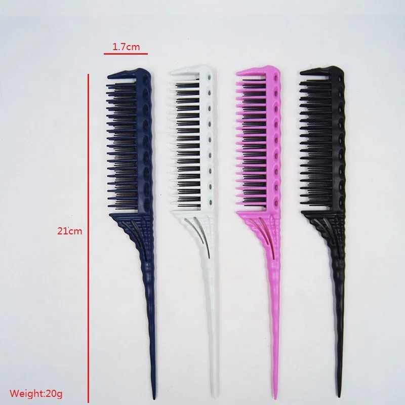 New design anti static multifunctional 3 rows tooth hair comb high temperature resistant hair comb with customized Logo color